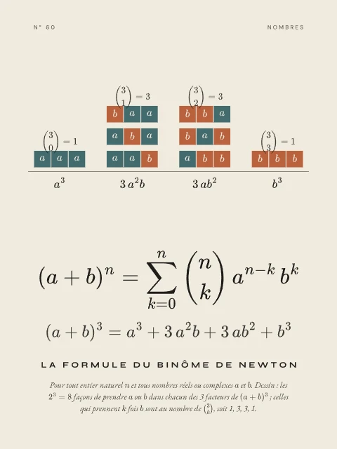 La formule du binôme de Newton · Papier, affiche formule du binôme de Newton