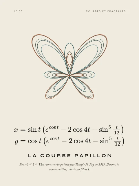La courbe papillon · Papier, affiche courbe papillon