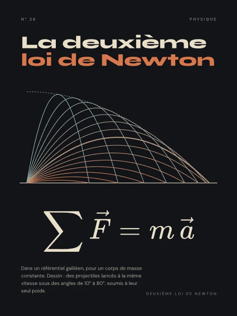 La deuxième loi de Newton · Nuit, affiche deuxième loi de Newton