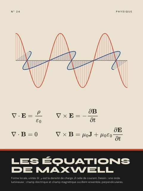 Les équations de Maxwell · Bauhaus, affiche équations de Maxwell
