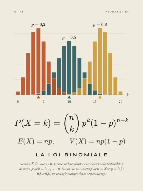 La loi binomiale · Papier, affiche loi binomiale