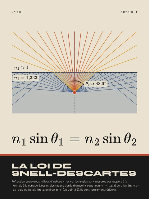 La loi de Snell-Descartes · Bauhaus, affiche loi de Snell-Descartes