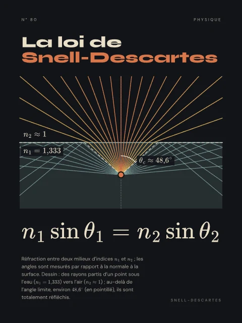 La loi de Snell-Descartes · Nuit, affiche loi de Snell-Descartes